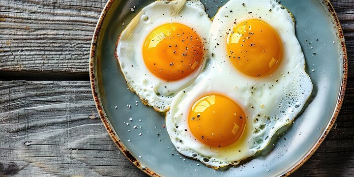 three dippy eggs on blue plate